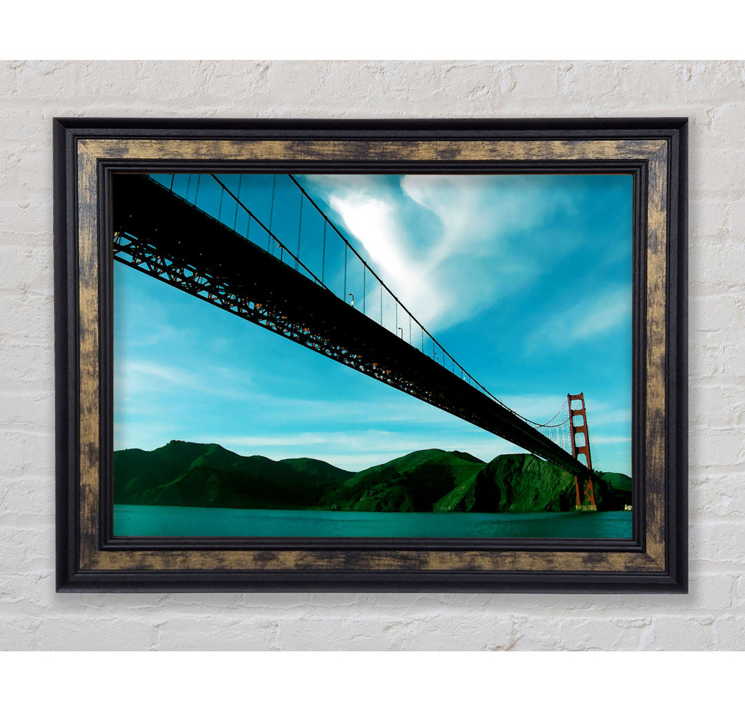 San Francisco Golden Gate Bridge Blue View - Einzelner Bilderrahmen Kunstdrucke