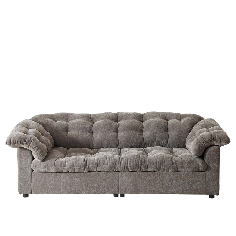 Canapé rembourré moelleux 94,8 po, Gris