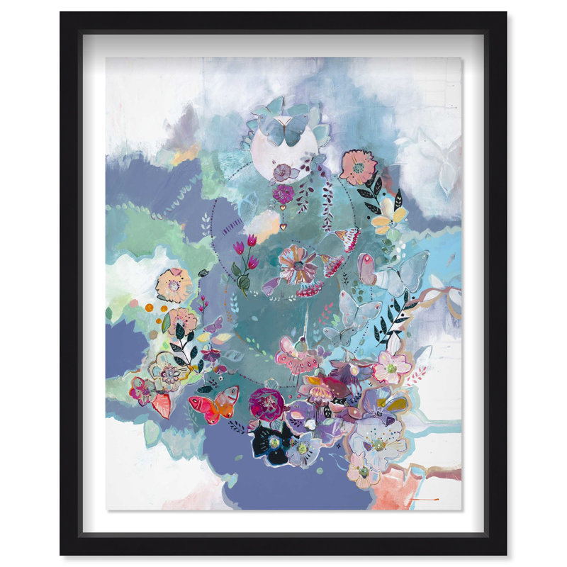Oliver Gal Michaela Nessim - Moon Dance Abstract - Luxury Shadowbox Framed Wall Art, Black, 31.5" H x 25.5" W