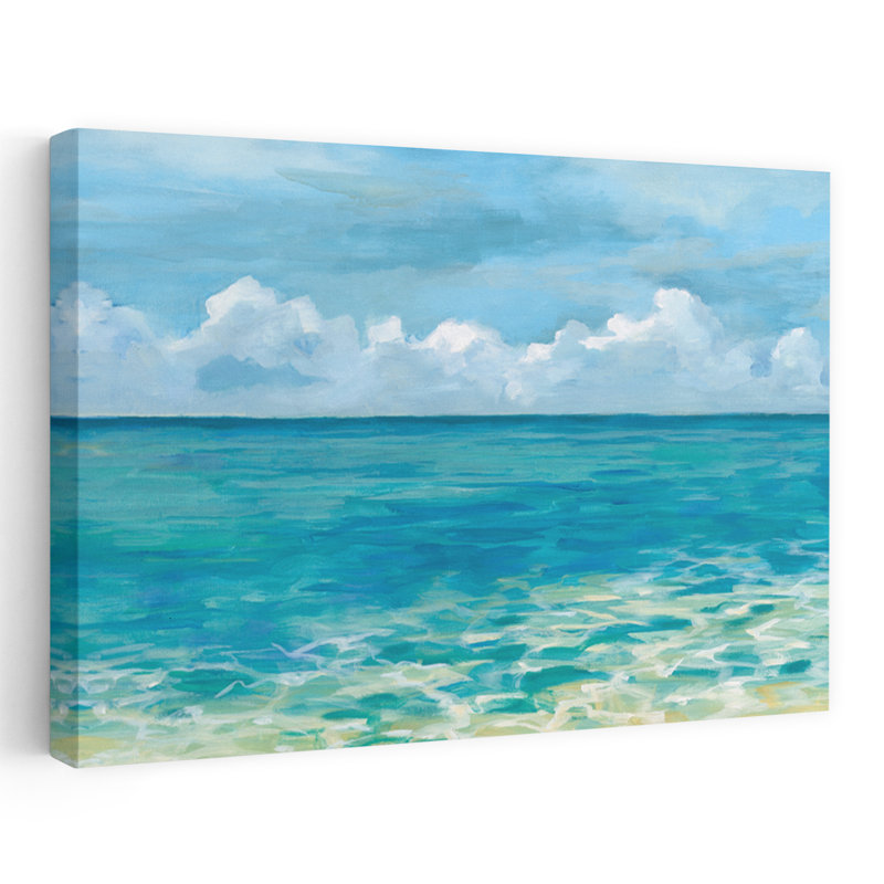 Bord de mer des Caraïbes Tropical, bleu, turquoise, Caraïbes, H 60 po x l 40 po