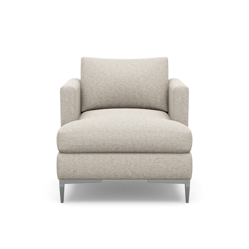 Aiden Accent Chair, Polished Stainless, Vault Sandstone (Performance fabric) 1172-92