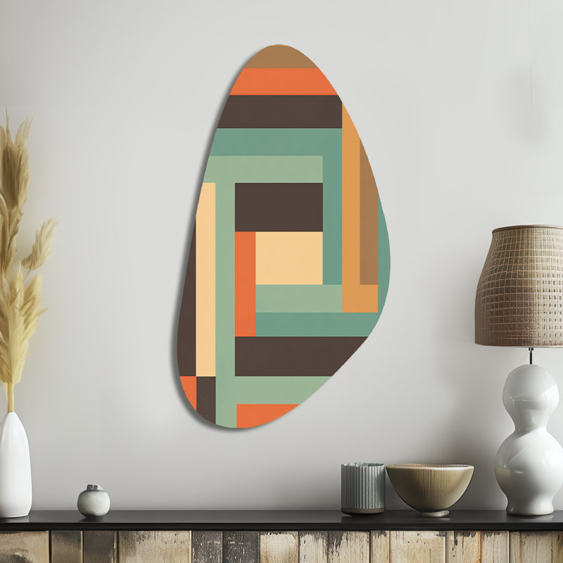 Art mural rétro en métal de style Mid-Century VI moderne, H 39 po x l 21 po