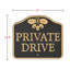 Private Drive Sign Cast Aluminum - Wall or Lawn Mounting