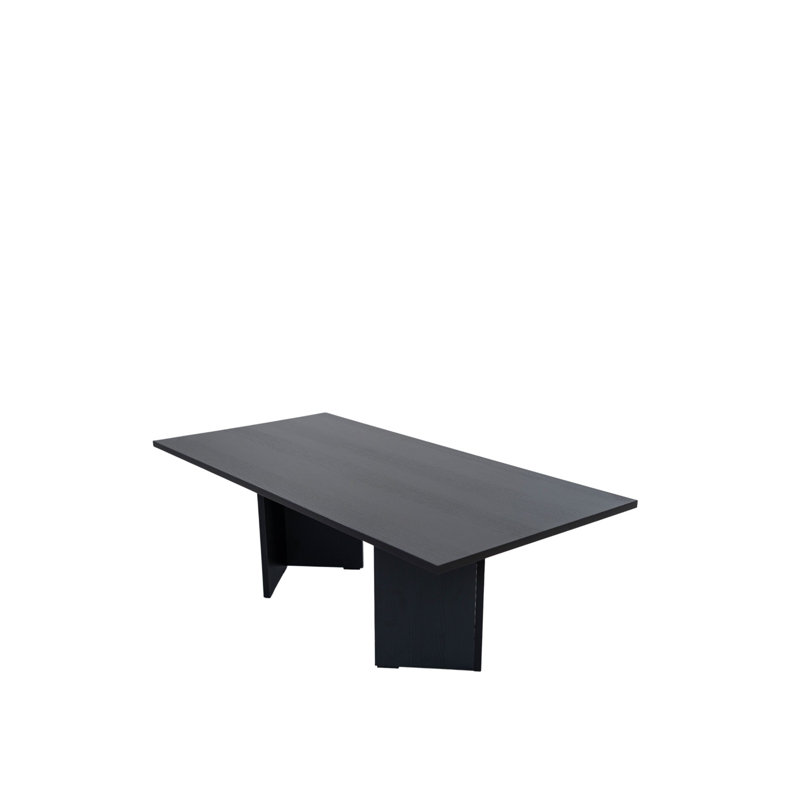 Table basse rectangulaire à base de dalle, noire, Black