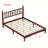 Queen Size Wood Platform Bed with Gourd Shaped Headboard,Retro Style Platform Bed with Wooden Slat Support-505280984