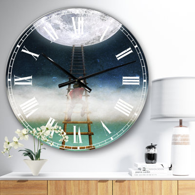 Reach For The Moon Metal Wall Clock