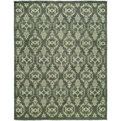 Kunkle Damask Area Rug in Gray