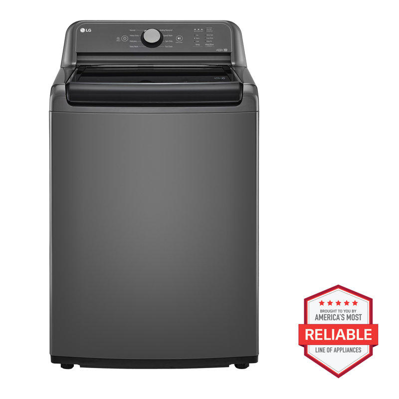 LG Top Load Washer with 4-Way Agitator® and TurboDrum®, Technology, 4.1 cu. ft., Monochrome Gray