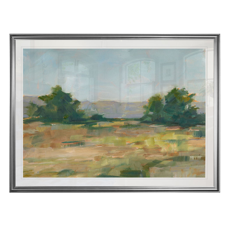 «Green Valley III», reproduction, H 26 po x l 36 po x P 1,5 po, Cadre argenté