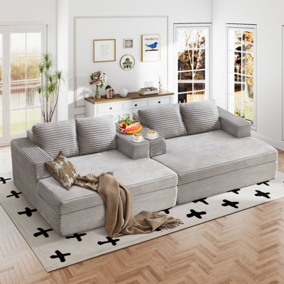 Boneless 59.1" Wide No Assembly Needed Sleeper Loveseat Sofa, 2 - Seater Foam Couch Bed Set Of 2