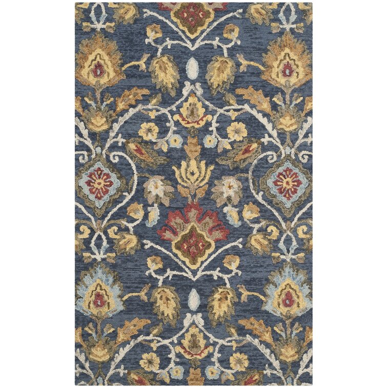 LR Home Bella Sage Green/Blue 7 ft. 3 in. Round Eclectic Hand-Tufted Floral  100% Wool Round Area Rug 5288A2590D3048 - The Home Depot