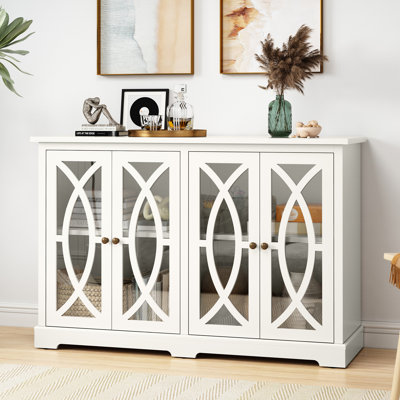 Orben 47"" Sideboard Buffet Cabinet with 4 Glass Doors for Kitchen, Hallway, Living Room -  Winston Porter, 434525538C9E44F1A7BE4AD71628FFC3