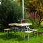 Table de pique-nique pliante Outsunny avec sièges et trou pour parasol