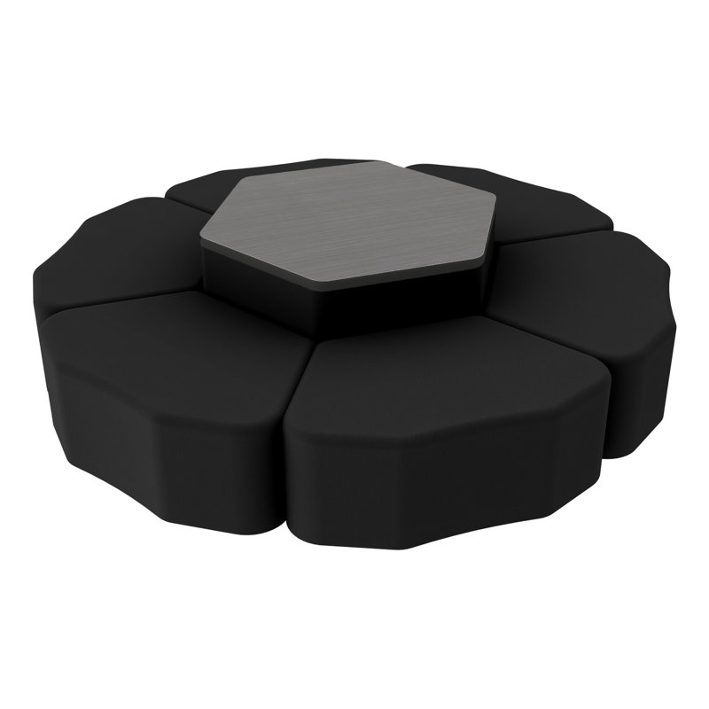 Ensemble de repose-pieds hexagonal avec siège à pétales Pro Series, 7 pièces, 12" H x 34.5" W x 30.5" D