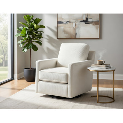 Fauteuil pivotant en coton et polyester Poof