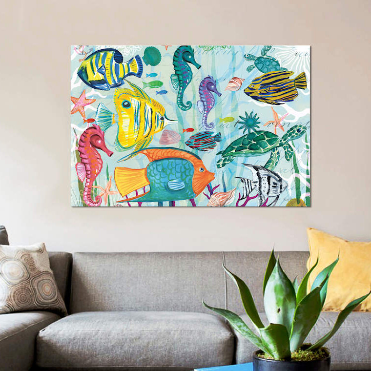 « tropical subaquatique v », impression sur toile, H 8 po x l 12 po x P 0,75 po, Toile tendue, Pas de tapis
