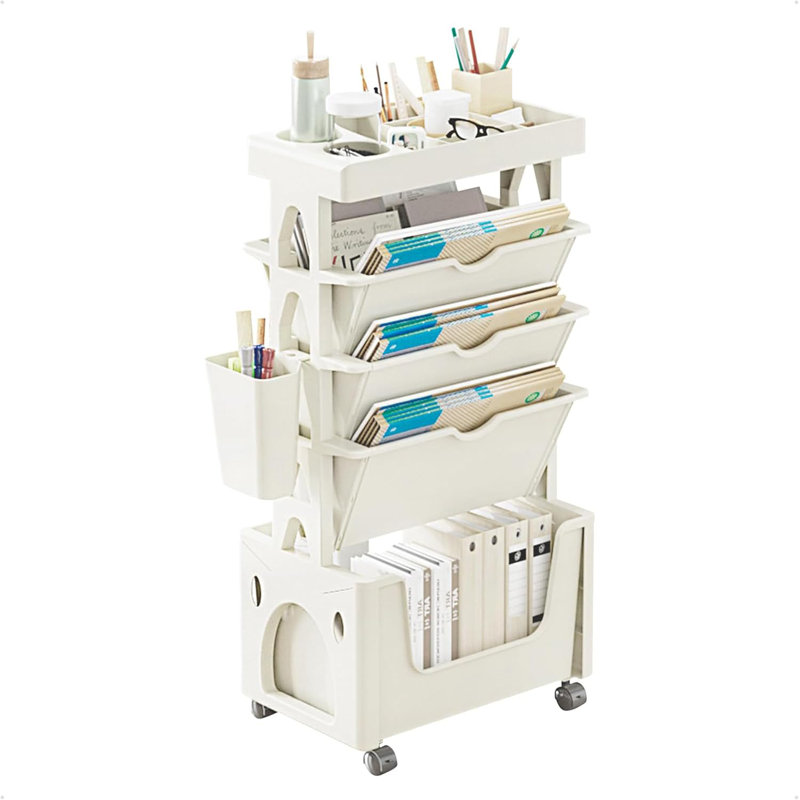 Mobile Bookshelf With Wheels Utility Organizer Bookshelves