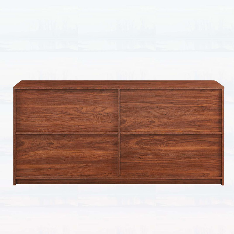Modern Wavy Storage Cabinet for Kitchen,Bedroom,and Living Room, Walnut