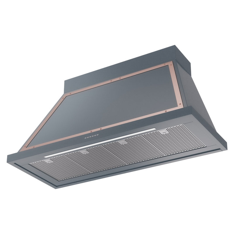 ILVE Nostalgie II Series Noblesse 48 inch Wall Mount Range Hood with 600 CFM, Blue Gray/Copper