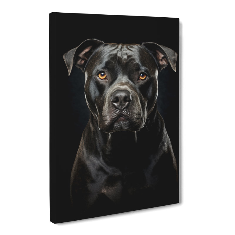 Staffordshire Bull Terrier Tachisme - No Frame Print, 50cm H x 35cm W x 3cm D