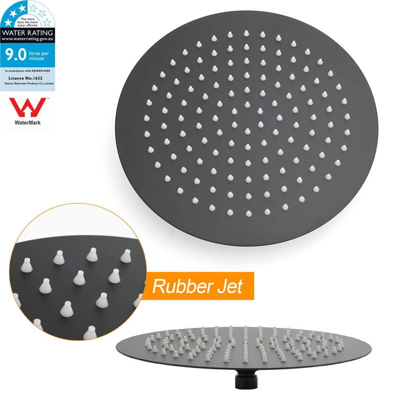 Rain Shower Head, Matte Black