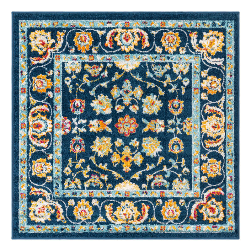 Arenas Floral Indoor Rug, Square 4'