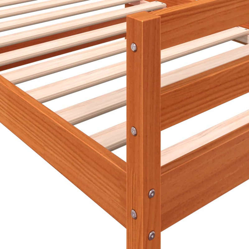 Leyte Solid Wood Bed, brown, Small Single (2'6)