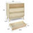 Natural Wood Nightstand With 3 Drawers And  Striped Surface-2004767832