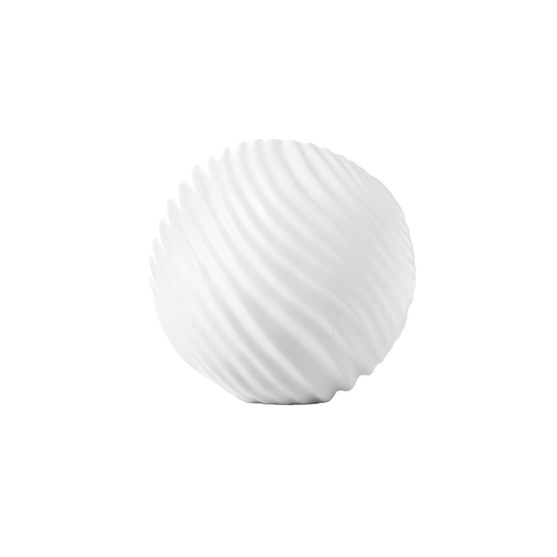 Boule de céramique décorative au fini mat blanc