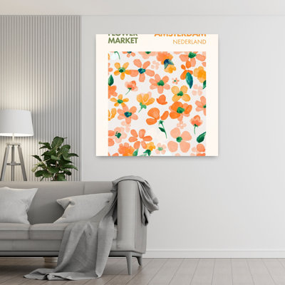 Vibrant Blooms Abstract Colorful Modern Flower Spring Wall Art Print 1 Piece Wrapped Canvas Wall Art