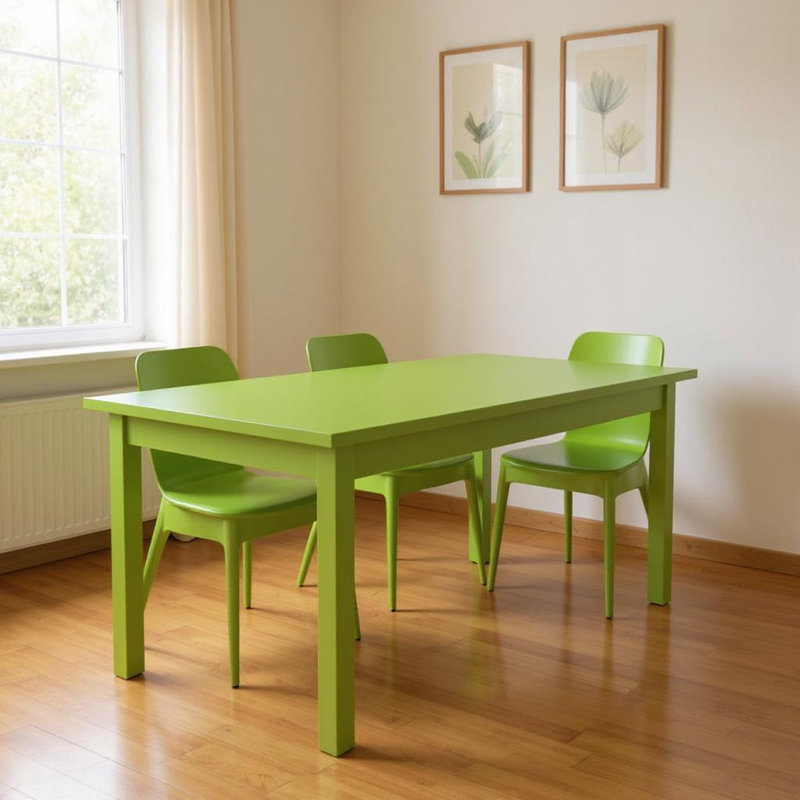  Table de salle à manger 60 "en bois massif Chartreuse, 30"H x 60"L x 27"W, Chartreuse