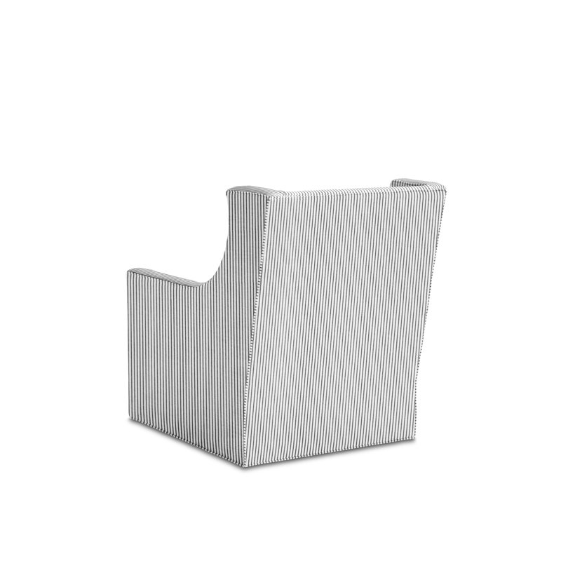 Cash Swivel Club Chair, Black Cotton