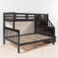 Lit superposé en bois avec escalier de rangement-651231500-671270621
