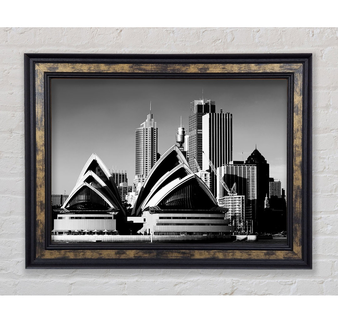 Sydney Opera House B N W - Einzelner Bilderrahmen Kunstdrucke