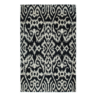 Luna Willow Black, White Hand Tufted Wool Black And White Contemporary Transitional Area Rug