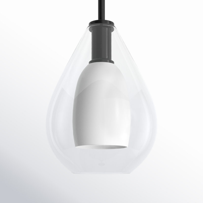 Eldine 1 - Light Teardrop Pendant, Matte Black, 20.75" H x 15" W x 15" D