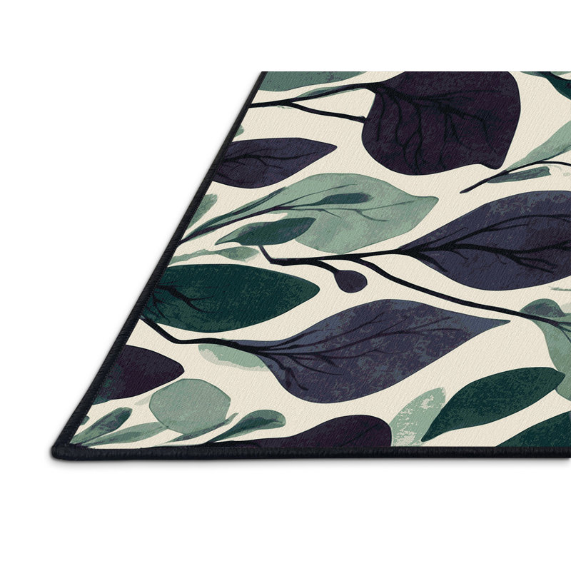 Nebula Leaves Rug, Rectangle 6' x 9'