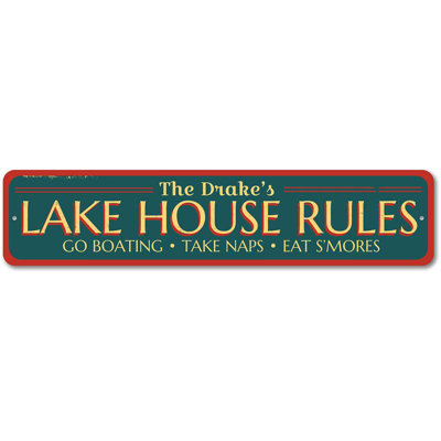Lake Rules Sign - 6" X 24"
