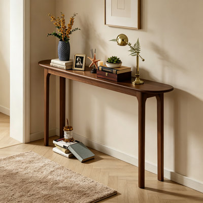 Retro Simple Nut-brown Solid Wood Console Table