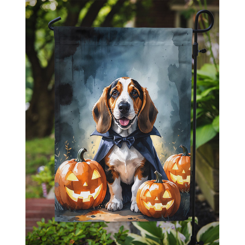 Drapeau de jardin chiot Halloween, Basset hound