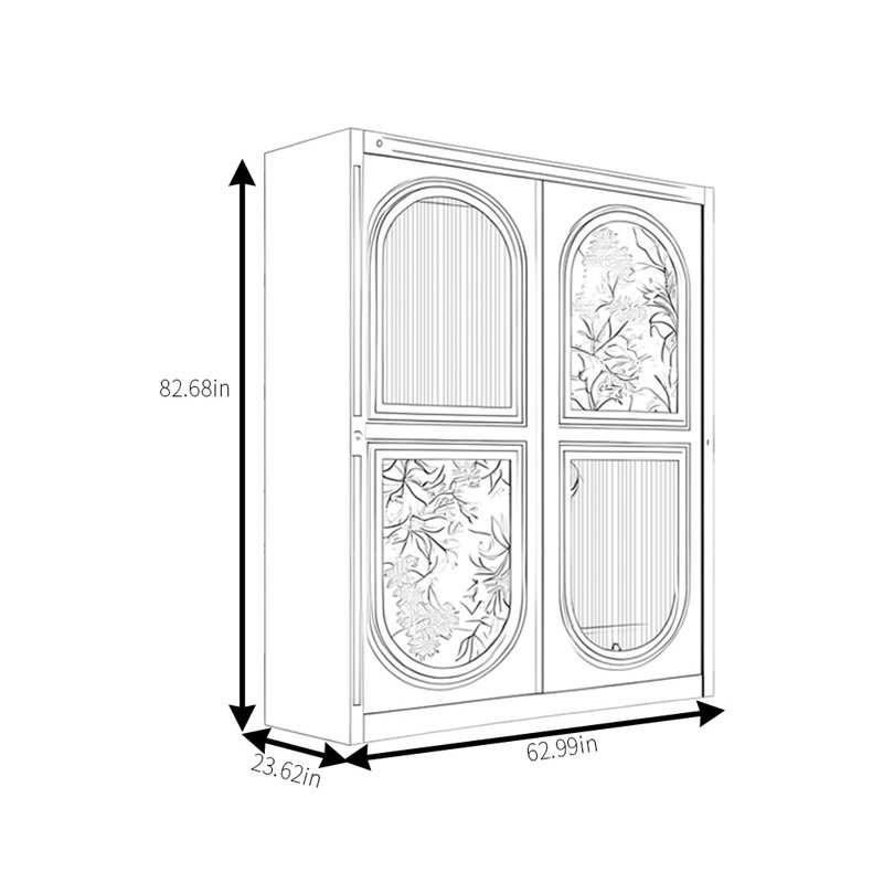 Simple Fashionable And Elegant Wardrobe, 82.68" H x 62.99" W x 23.62" D