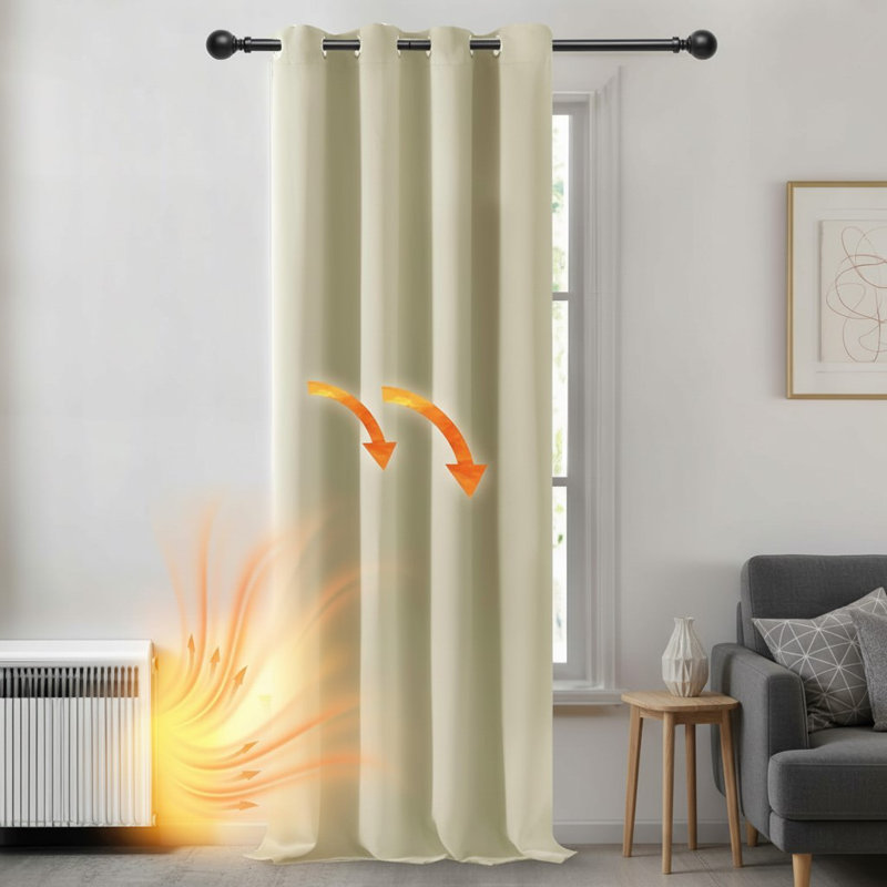 Blackout Single Curtain Panel, Beige