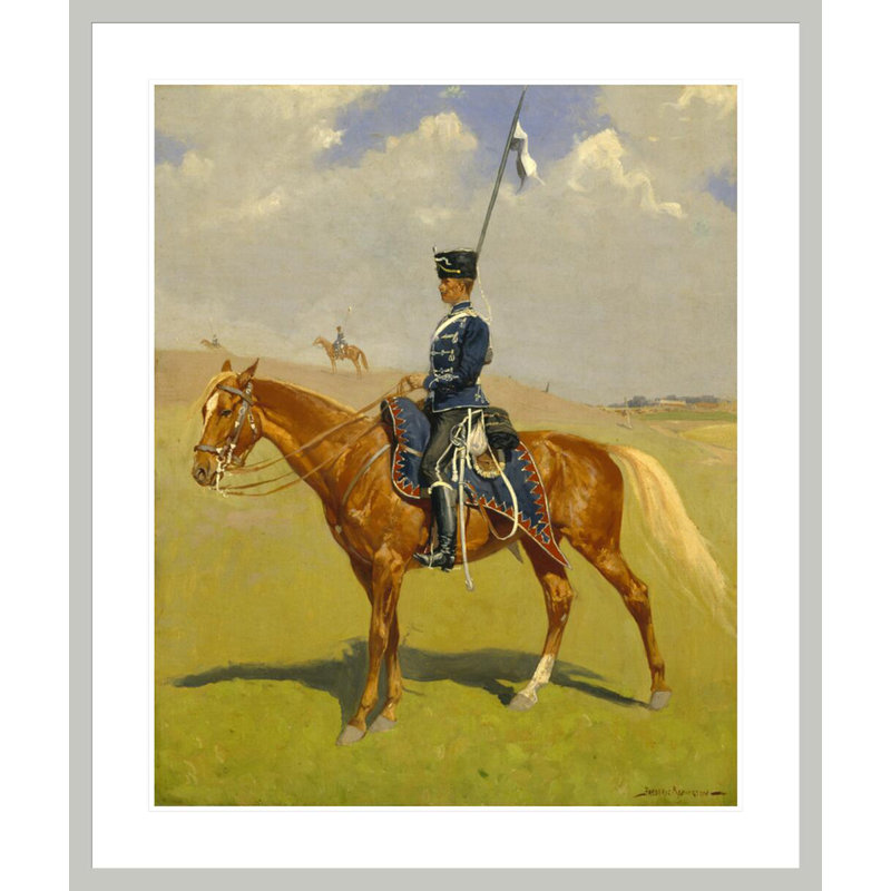 «The Hussar» par Frederic Remington - impression giclée encadrée, H 39,63 po x l 33,5 po