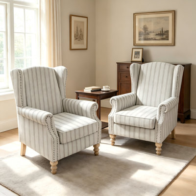 Chloris 30"W Upholstered Wingback Armchair