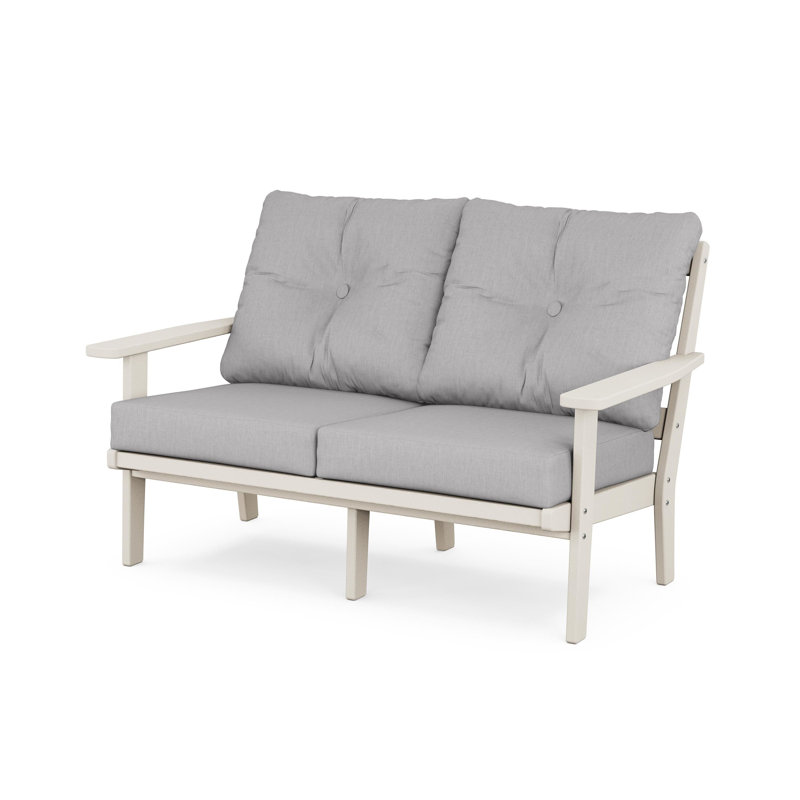Lakeside Oxford Deep Seating Loveseat, Dune Burlap, Slate Gray