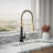 Kohler Tone Single Handle Semi-Professional Pre-Rinse Kitchen Sink Faucet with Three-Function Pull Down Sprayer-55233597