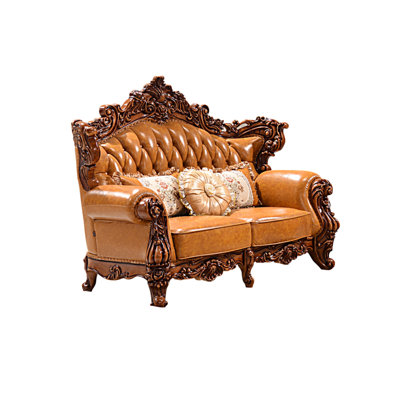 Fauteuil de salon en bois massif sculpté de style européen