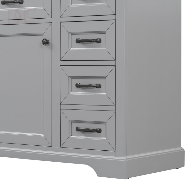 Meuble-lavabo 36 po avec lavabo, lavabo en céramique, 2 tiroirs basculants, charnières de porte à fermeture en douceur