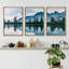 «Noway Natural Landscape Green Mountain Lake Forest Reflection», impression sur toile 3 pièces-70097509-70097506