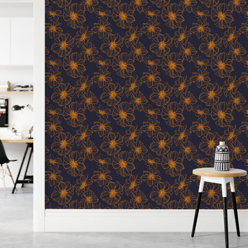 Peel & Stick Floral Tile, 2.08' W x 18.75' L